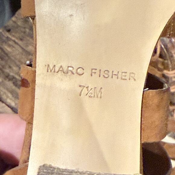 Marc Fisher Paradox Suede Lace-up Gladiator Block Heel Sandals Size 7.5M - Picture 8 of 12